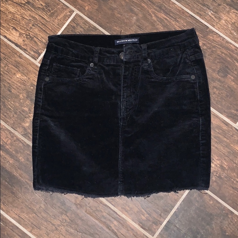 Brandy Melville black velvet skirt